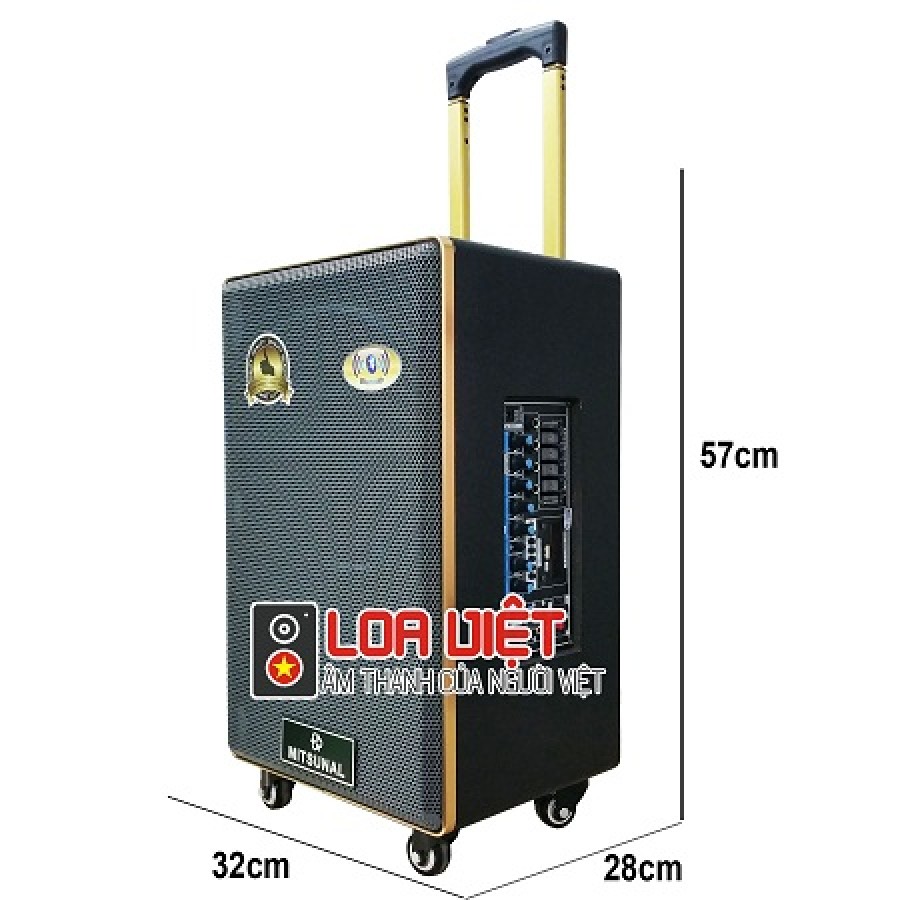 Loa vali kéo di động Mitsunal M50 2018 chính hãng - tặng kèm 2 mic cầm tay